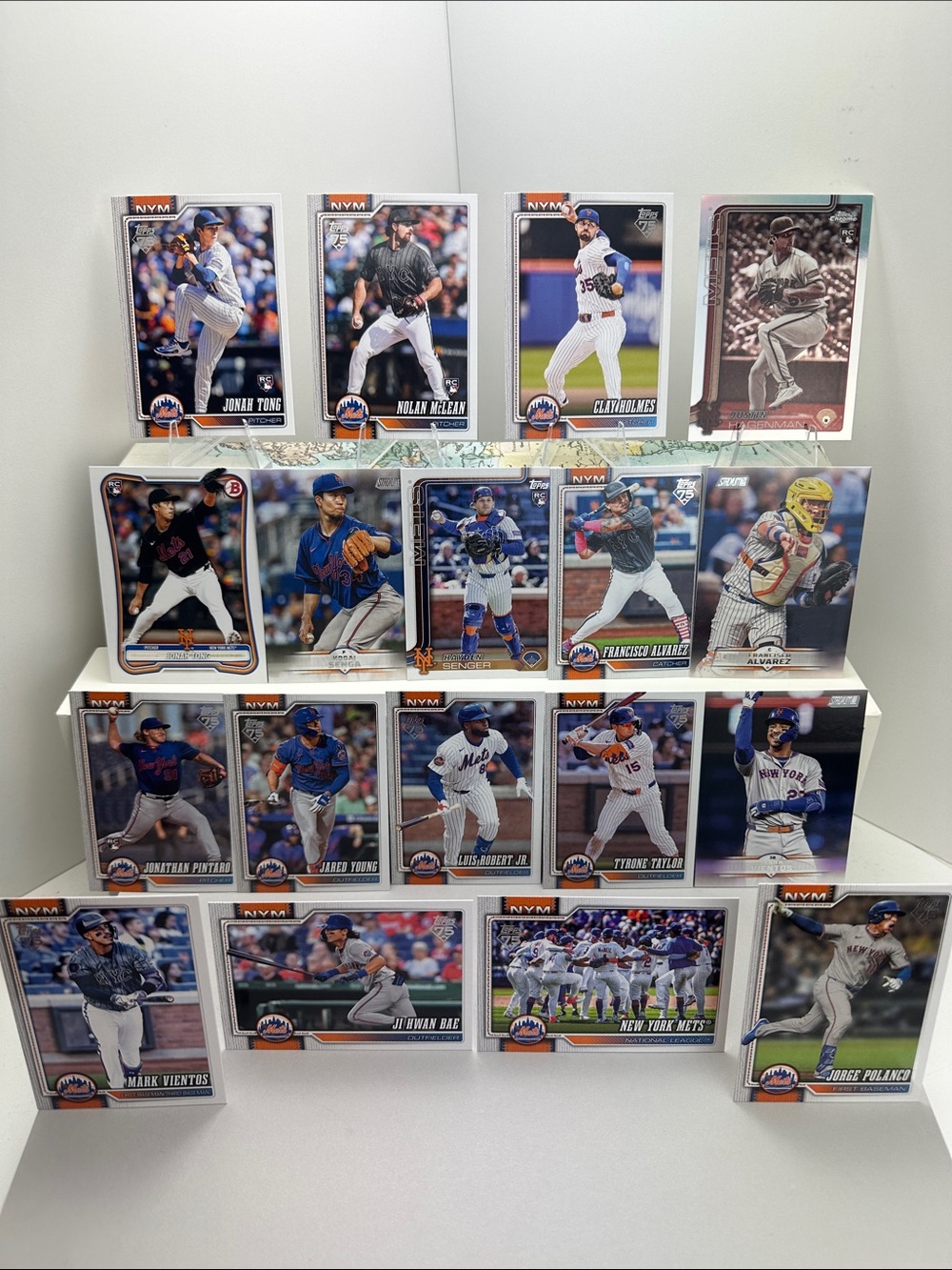 Nolan McLean Mets rookie card w/ 26’ Mets teammates Jonah Tong Rookies lot of 18